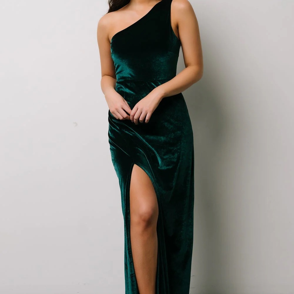 Baltic Born Tatiana Velvet One Shoulder Maxi Dress